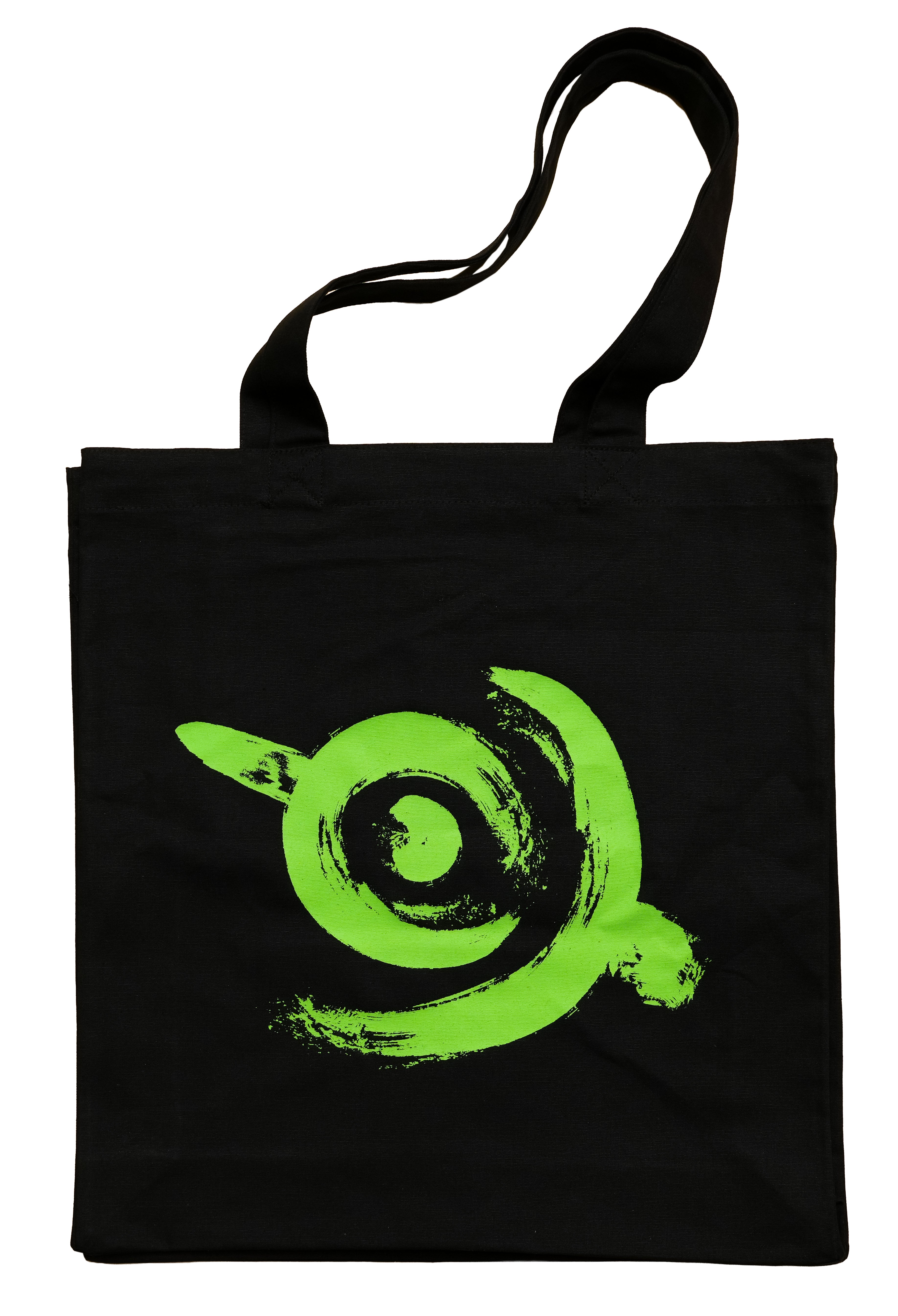 Mid Tote Bag (Black with green logo)